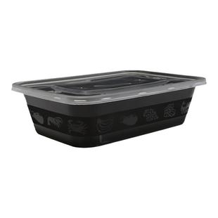 一次性饭盒打包盒方形餐盒加厚透明塑料商用外卖快餐盒食品级餐具