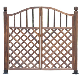 栅栏门户外庭院防腐木门园艺双开门花园篱笆拱门菜园院子门木围栏