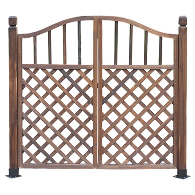 栅栏门户外庭院防腐木门园艺双开门花园篱笆拱门菜园院子门木围栏