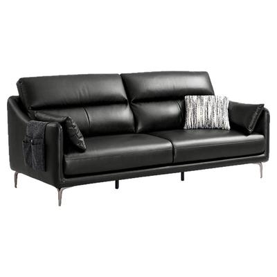 林氏家居中古风小户型真皮沙发