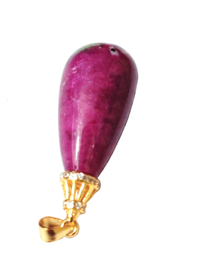 天然红宝石吊坠锥形镶嵌925银扣原石裸石首饰品项链无烧色无染色