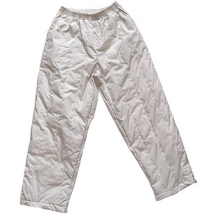 女士羽绒裤外穿宽松洋气时尚款欧货直筒冬季新款高级女款羽绒棉裤