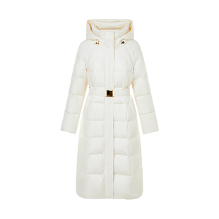 【祝绪丹同款】朗姿集团LIME莱茵长款连帽鹅绒羽绒服收腰25秋冬新