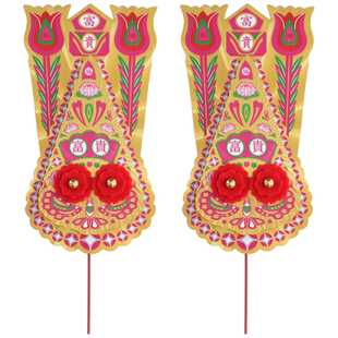 金花拜神铜尾神位神龛神花家用插香炉锦花神花潮汕拜老爷供奉摆件