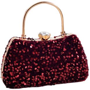 新款简约时尚闪闪亮片手宴会包镶钻包礼服单肩斜跨手提旗袍包跨境