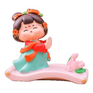 大唐仕女手机支架可爱摆件桌面西安文创纪念品洛阳特产伴手礼创意