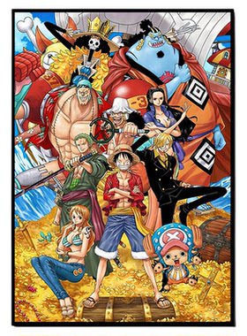 海贼王海报草帽团全家福装饰画