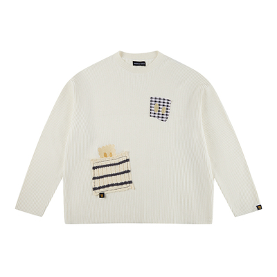 薛之谦dsp贴布圆领套头毛衣