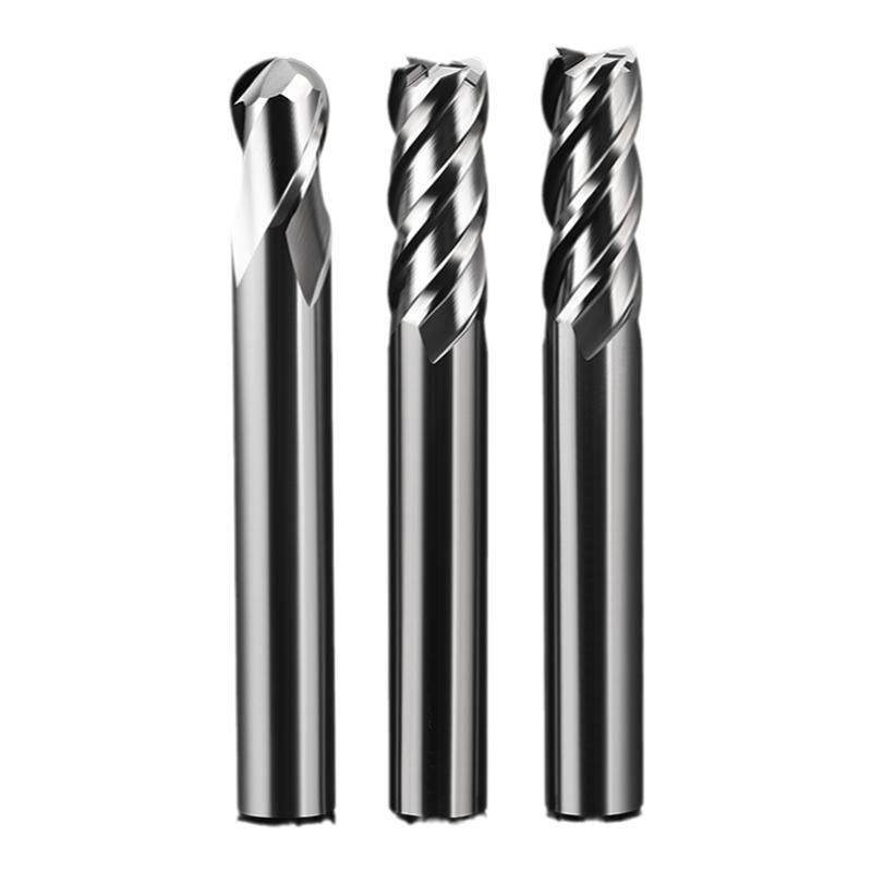 75度金属陶瓷铣刀高光洁度镜面效果平底立铣2刃4钨钢球刀圆鼻刀