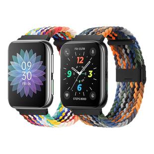 适用OPPO手表表带尼龙watch1/2/3/SE编织卡扣单圈弹力智能运动41/42/46mm新款oppowatch3pro男女个性腕带配件