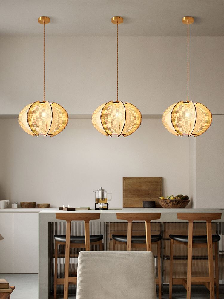 中式餐厅吊灯日式客厅卧室民宿复古创意个性绳编餐饮饭店吧台灯具