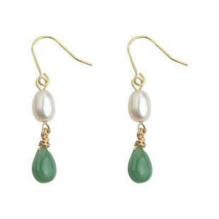 【朝露】国风原创天然淡水珍珠琉璃耳环新中式优雅耳钩轻奢风耳饰