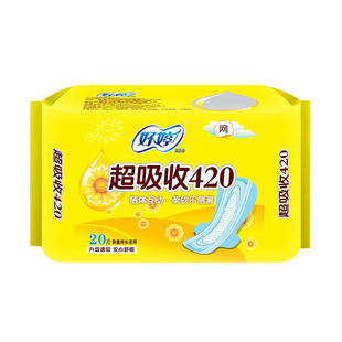 网面卫生巾超长夜用420大姨巾产妇女生理期超薄干爽防漏超大护翼