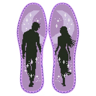 新款花边十字绣鞋垫男女款半成品鞋垫手工自己绣十字绣情侣款鞋垫