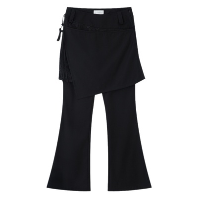 设计感低腰拼接蕾丝裙裤