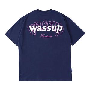 wassup潮牌美式字母短袖t恤男