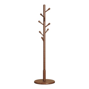 实木衣架立式衣帽架卧室家用简易榉木挂衣杆室内挂包衣架落地固定