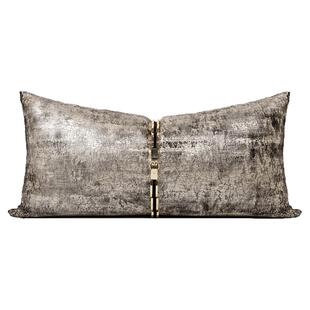 蒂芙家居黑金抱枕客厅沙发靠枕高端轻奢别墅装饰腰靠枕垫长腰枕套