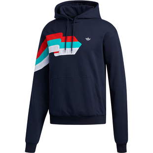 Adidas/阿迪达斯正品男款字母印花连帽长袖美式卫衣FM1518