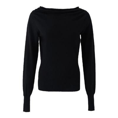 SMIIILE一字肩斜肩套头针织衫