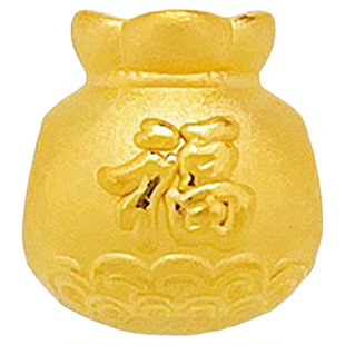 百泰黄金手链女款配件福字金珠钱袋子福袋路路通Diy足金手串配饰