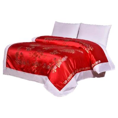 丝绸结婚纯棉软缎被面