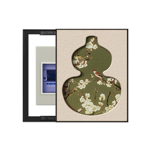中古风电表箱装饰画竖款配电箱遮挡遮丑挂画壁画餐厅葫芦2025新款