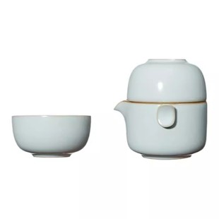 雅瓷汝窑吉祥如意中式茶杯茶具套装办公室泡茶专用带茶盘冰裂开片