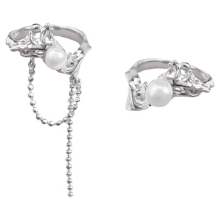 优雅系列 原创纯银珍珠链条戒指小众高级女冷淡风开口不掉色