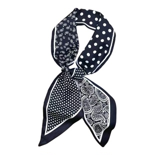 长条小丝巾女春秋冬季黑色护颈围脖子搭配衬衫飘带丝带腰带薄围巾