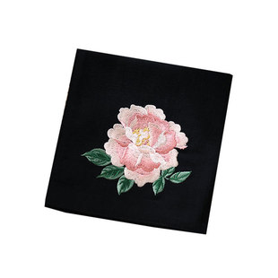 手帕刺绣古风中国风特色礼物男女士吸汗随身全棉手绢柔软方巾牡丹