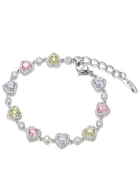 楠楠【怦然心动恋语】时尚彩色爱心拼接手链女闪烁轻奢气质手饰