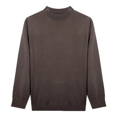 才子半高领羊毛针织衫男2025秋季新款打底内搭轻奢圆领桑蚕丝毛衣