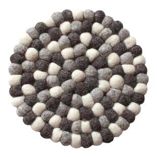 出口日本羊毛毡杯垫手工球球餐垫隔热垫定制锅垫新年装饰圣诞礼物