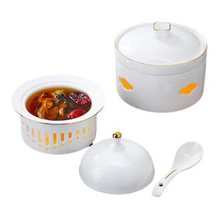 高档酒店陶瓷位上汤盅蜡烛加热餐具佛跳墙炖盅小米辽参盅海参盅