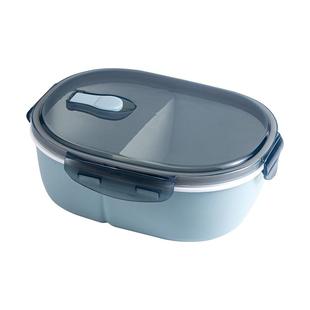 饭盒上班族微波炉加热塑料可微波食品级两格学生专用分格便当盒