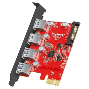 Inateck KTU3FR-4P台式内置PCIE转USB3.0扩展卡4口FL1100高速芯片