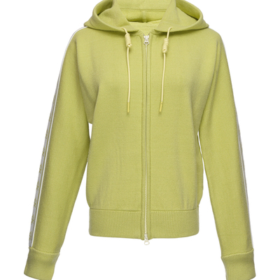 OBEG欧碧倩冬季女双拉链连帽设计感针织开衫外套10444087