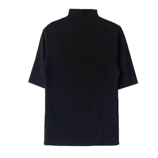 大码胖mm半高领中袖修身显瘦弹力t恤女春秋季正肩短袖设计感小众