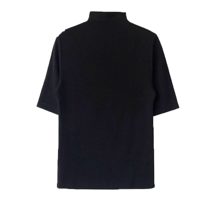 胖mm半高领中袖修身显瘦弹力t恤