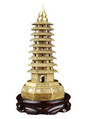 黄铜文昌塔九层铜摆件九9层13层15层文昌塔办公桌家居书房摆设