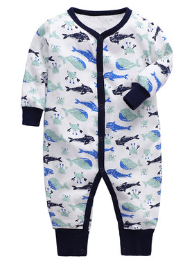 新生儿连体衣爬服春秋纯棉
