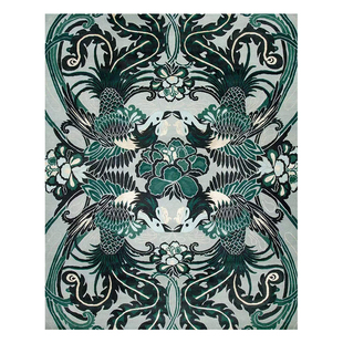 楼兰美惠 简约花朵客厅地毯儿童房间毯易打理薄款地垫可水洗地毯