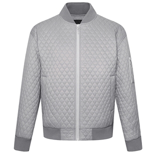 利郎官方 羽绒服男士25冬季休闲男装短款绗线格纹棒球领保暖外套