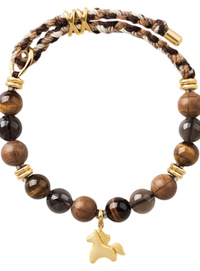 宝得意马年系列虎眼石鬃毛宝马手串中式美学潮流时尚百搭新年礼物