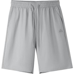 HLA/海澜之家山不在高休闲中裤25春夏新款大码抽绳五分短裤子男士