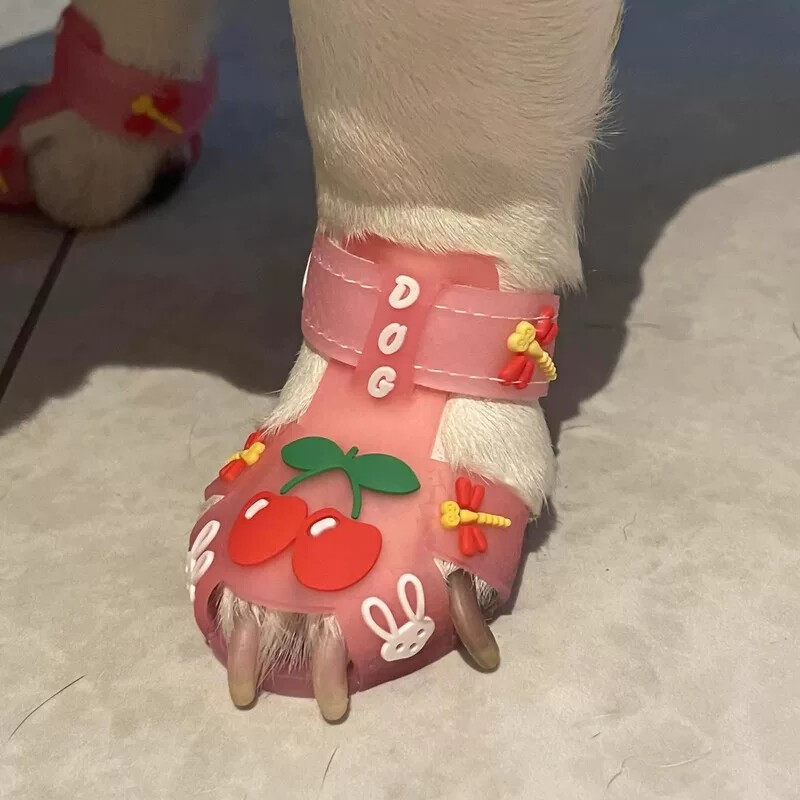 宠物凉鞋夏季中小型犬猫咪法斗硅胶软底防滑果冻鞋透气狗狗鞋子