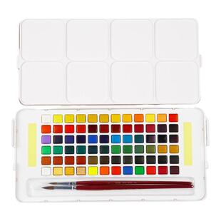 日本sakura樱花固体水彩颜料24色48色96色颜料套装初学者手绘水彩画笔美术珠光水粉便携装美术礼盒