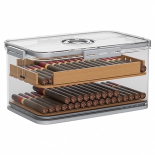 雪茄保湿盒密封乐扣雪茄盒雪松木盒醇化雪茄柜乐扣盒防潮防虫烟盒