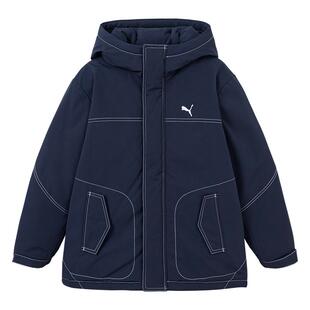 PUMA彪马男童中羽绒服冬季新款中大儿童防风雨时尚厚连帽派克服潮